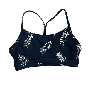 Reebok XS Navy Pineapple Print Sports Bra